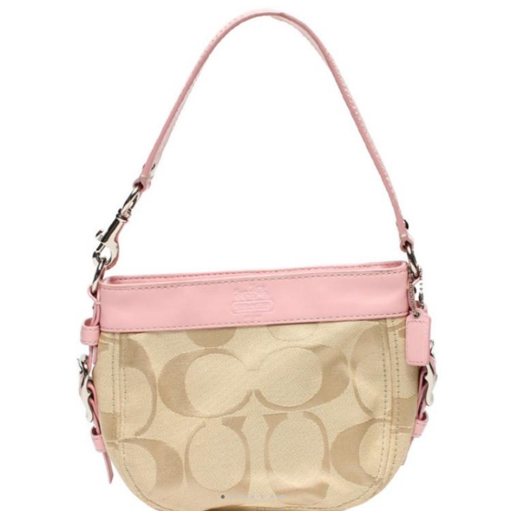 Coach pink signature canvas purse